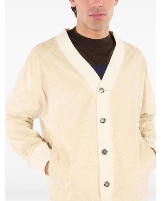 Roberto Cavalli Natural Python-Print Cardigan for men