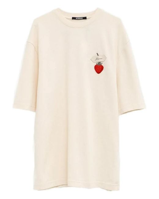 Jacquemus White The Strawberry T-Shirt for men