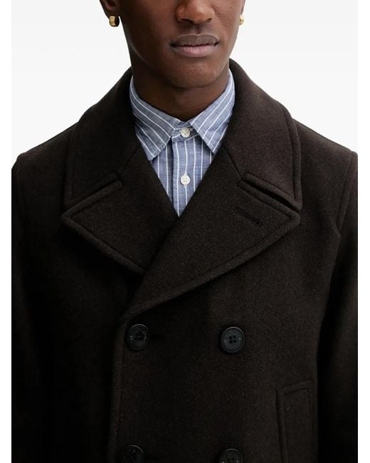 Marc O' Polo Black Button-Fastening Coat for men