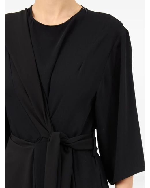 MM6 by Maison Margiela Black Asymmetric Midi Dress