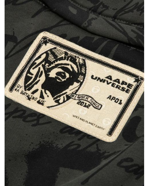 Aape By A Bathing Ape Black Patch Print Trousers for men