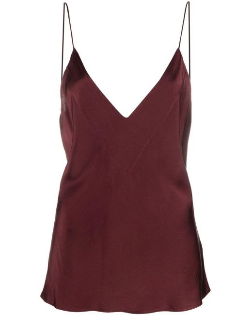 Forte Forte Red Forte_forte Stretch Silk Satin Strappy Top Clothing
