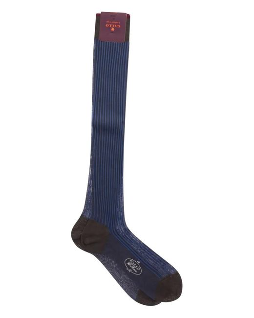 Gallo Blue Twin-Rib Cotton Socks for men