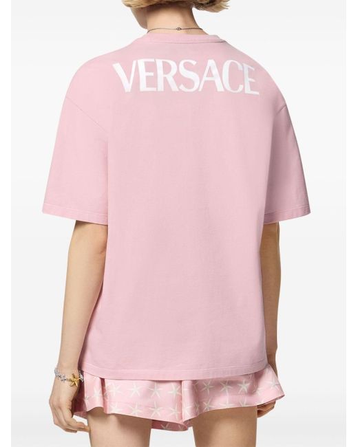 Camiseta con hombros caídos Versace de color Pink