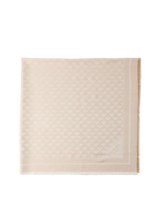 Prada Natural Châle En Soie, Viscose Et Lurex