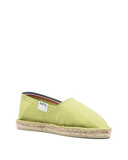 A.P.C. Green Woven Espadrilles