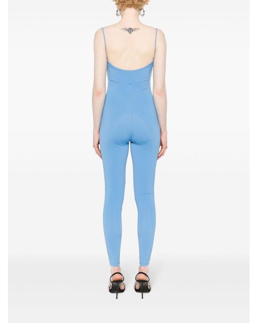 ANDAMANE Blue Stretch-design Jumpsuit