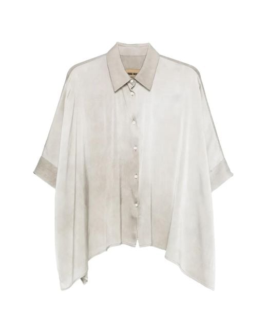 Uma Wang White Button Short Sleeve Top