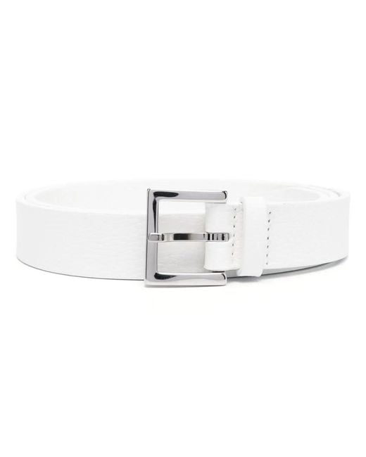 Orciani White Grained Leather Belt for men
