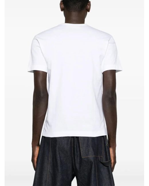 COMME DES GARÇONS PLAY White Heart-Motif Cotton T-Shirt