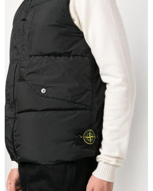 メンズ Stone Island パデッドベスト Black