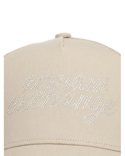 ARMANI EXCHANGE Natural Rhinestone-Logo Baseball Cap