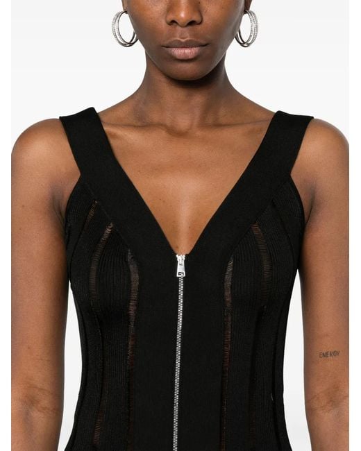 Nensi Dojaka Black Ribbed-Knit Maxi Dress