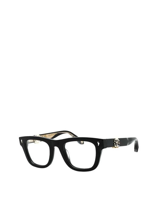 Roberto Cavalli Black Square-Frame Glasses
