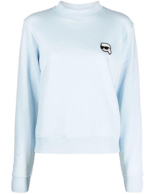 Karl Lagerfeld Ikonik 2.0 Organic Cotton Sweatshirt in Blue | Lyst