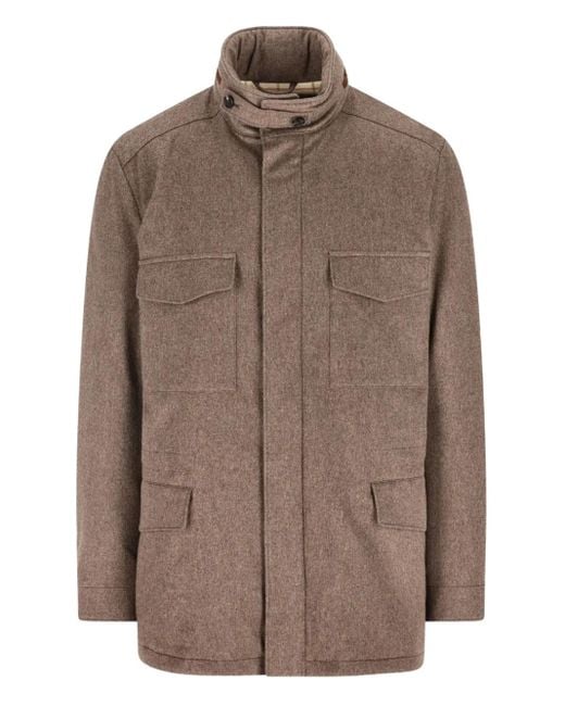 Loro Piana Brown Flap-Pocket Cashmere Jacket for men