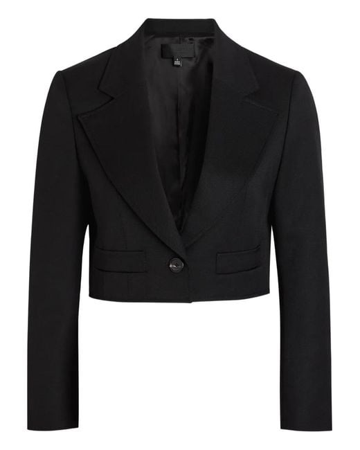 Nili Lotan Black Belino Cropped Wool Jacket