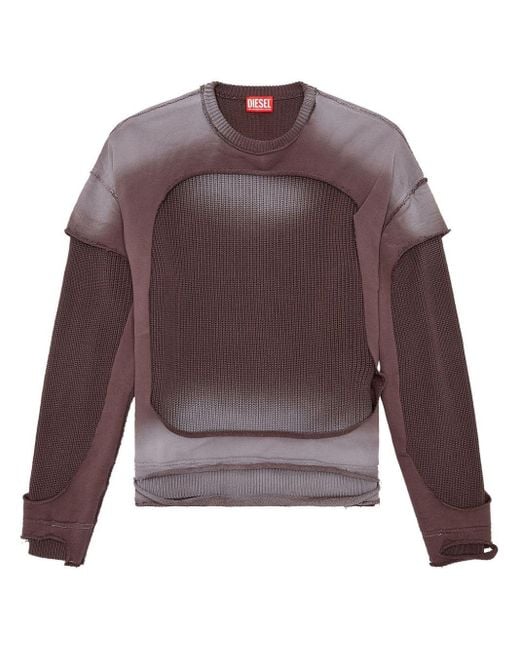 DIESEL K-Osbert Sweatshirt in Distressed-Optik in Purple für Herren