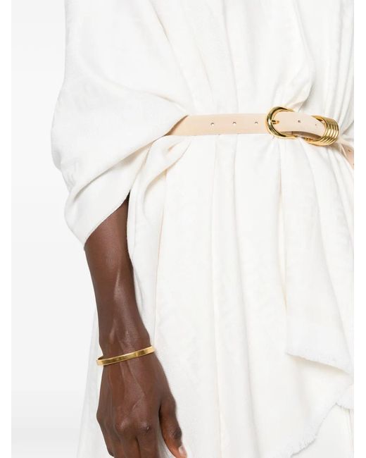 Fendi White Ff Wool And Silk Poncho