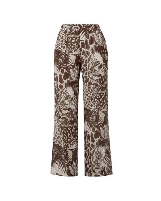 Kaos Brown Animal-Print Trousers