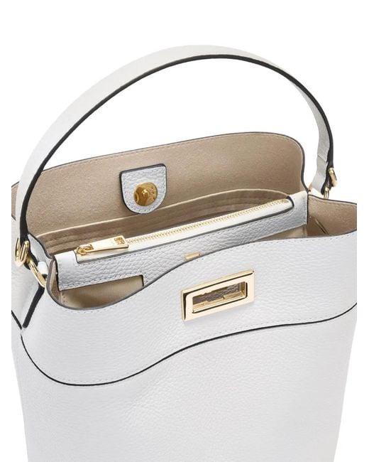 Furla White Small Amelia Bucket Bag