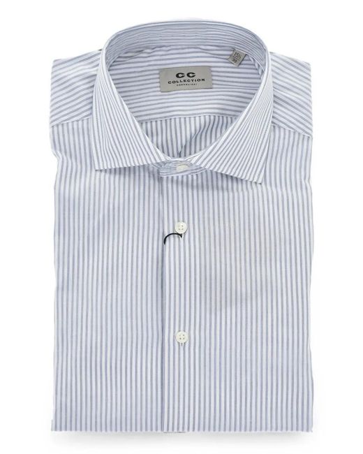 Corneliani Blue Stripe-Pattern Shirt for men