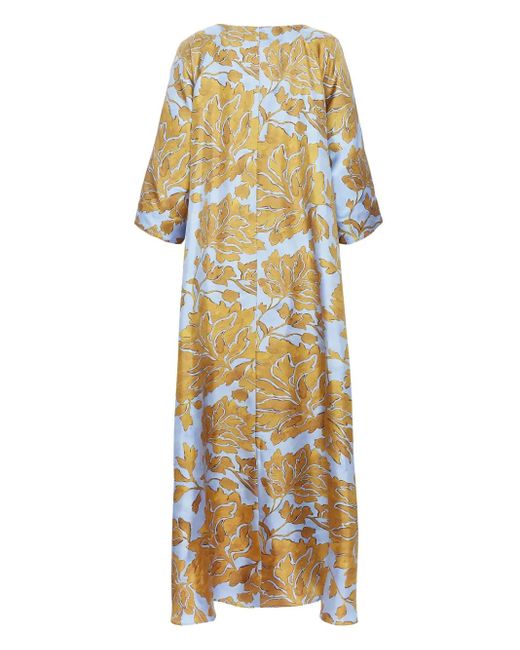 LaDoubleJ Metallic Silk Muumuu Maxi Dress