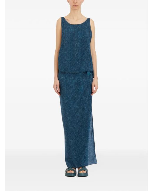 Cortana Blue Malena Silk Maxi Dress