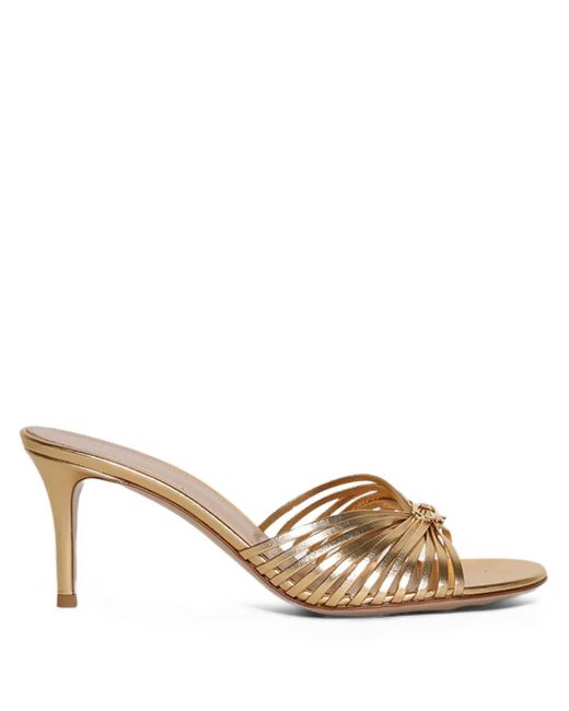 Gianvito Rossi Natural Leather-Trimmed Knotted Mules