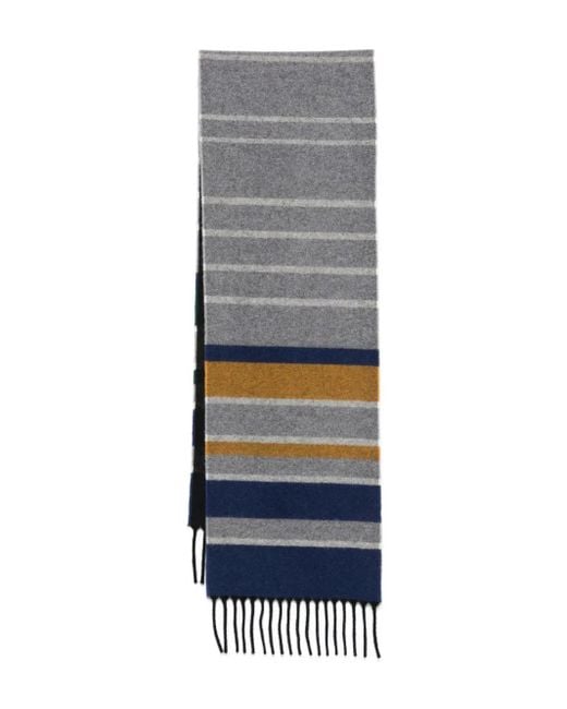 Écharpe Rayée À Franges Paul Smith pour homme en coloris Gray