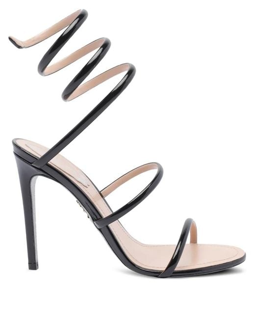 Sandales Cleo En Cuir Verni Rene Caovilla en coloris Black