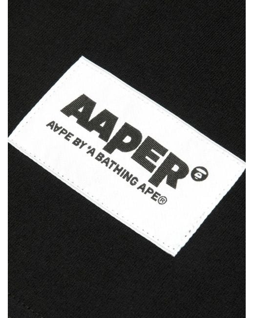 Aape By A Bathing Ape Black Graphic-Print T-Shirt for men