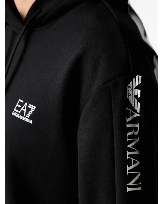 EA7 Black Logo-Tape Tracksuit
