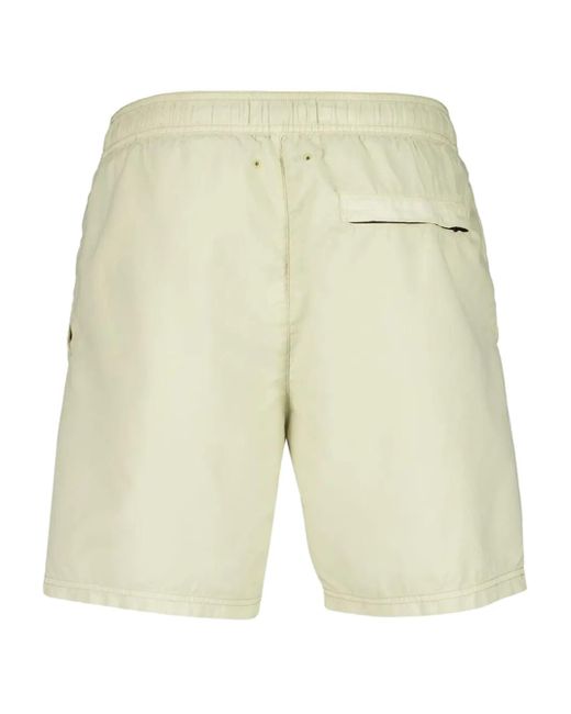 Stone Island Natural B100B09 Logo-Patch Swim Shorts for men