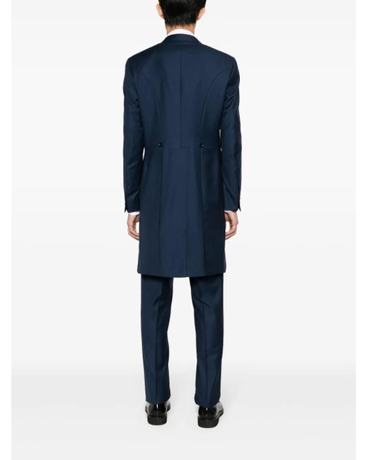 Canali Blue Single-Breasted Wool Suit for men