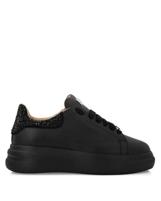 Philipp Plein Black Sneakers mit Kristallen
