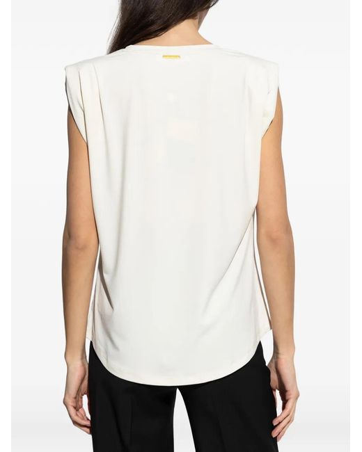 MICHAEL Michael Kors White Crew Neck Sleeveless Top