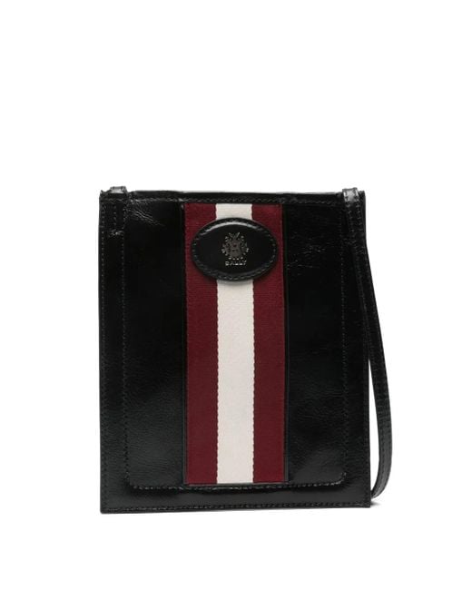 BALLY バリー　メッセンジャーバッグ ブラック/レッド　ストライプ Bally メンズ ブラック ストライプ メッセンジャーバッグ 【公式通販】