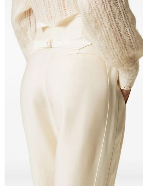 Twinset White Satin-Panelled Trousers