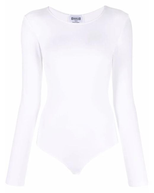 Wolford White Berlin Long-Sleeve Bodysuit