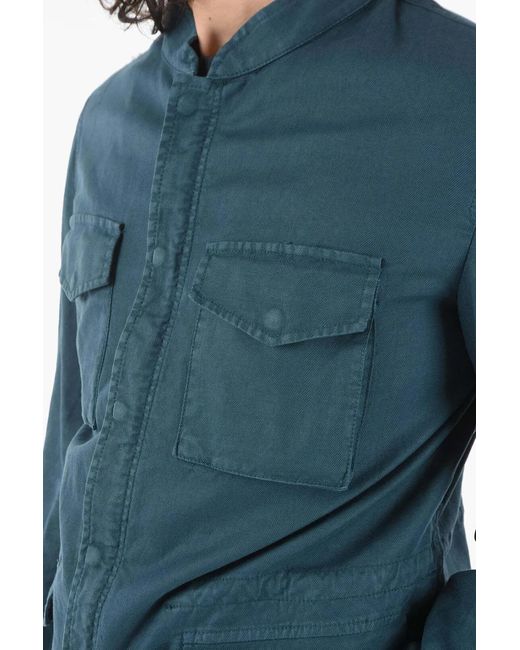 Corneliani Blue Herringbone-Twill Utility Jacket for men