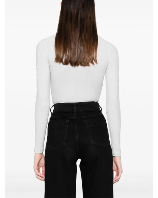 MM6 by Maison Margiela White Numbers-Printed Bodysuit