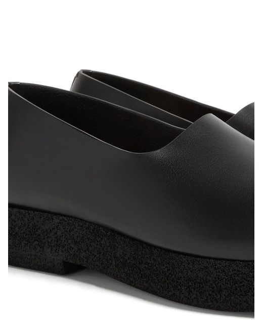 Zegna Black Slip-on Leather Loafers for men