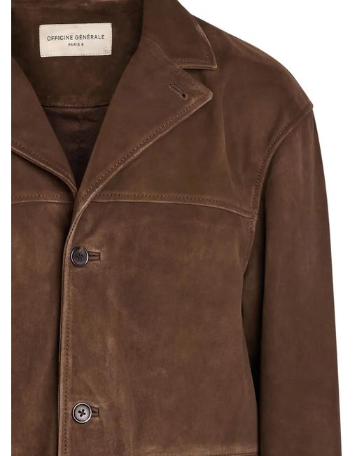 Officine Generale Brown Erickson Pocket Button Jacket for men
