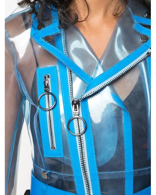 Off-White c/o Virgil Abloh Blue Transparent Biker Jacket
