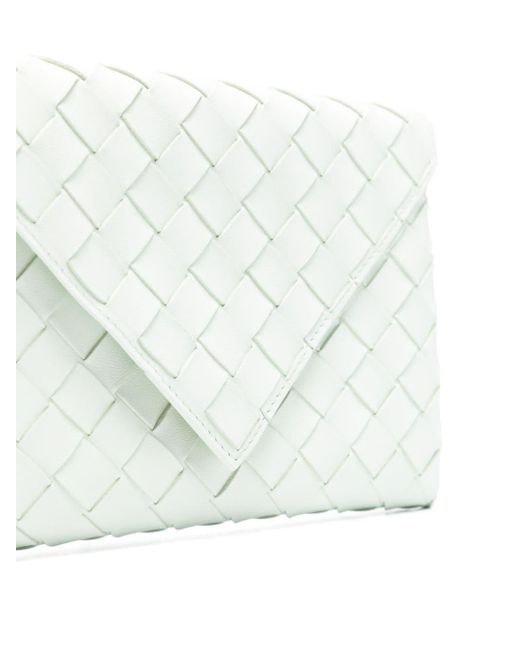 Bottega Veneta White Origami Chained Clutch Bag