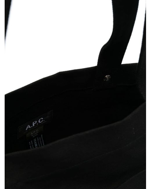 A.P.C. Black Thais Logo-Embroidery Tote Bag for men