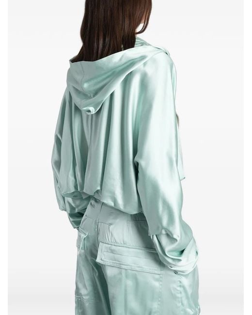 B1ARCHIVE Blue Satin Hooded Jacket
