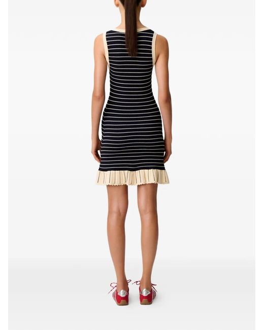 Robe En Maille À Bordure Rayée Claudie Pierlot en coloris Black