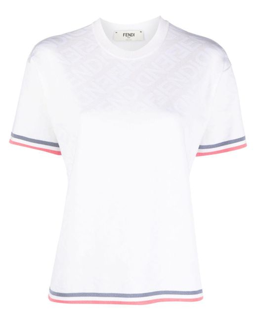 Fendi White T-Shirt mit Print